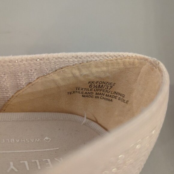 Kelly And Katie Fonzie 2 Ballet Flat Cream Washable Pointy Toe Size 6.5M - Picture 5 of 9